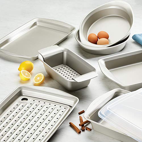 Rachael Ray Nonstick Bakeware Set without Grips, Nonstick Cookie Sheets / Baking Sheets and Cooling Rack - 2 Piece, Silver by Rachael Ray - Image 7