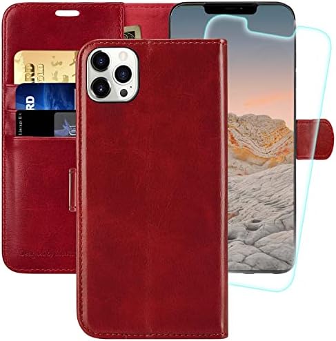 MONASAY iPhone 11 Pro Wallet Case,5.8-inch, [Glass Screen Protector Included][RFID Blocking] Flip Folio Leather Cell Phone Cover with Credit Card Holder for iPhone 11 pro