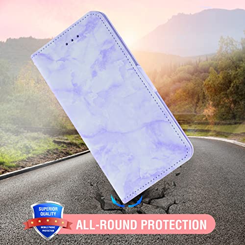 Asuwish Compatible With Samsung Galaxy S6 Edge Plus Case And Tempered Glass Screen Protector Cell Card Holder Slot Kickstand Marble Wallet Phone Covers For Glaxay S6Edge + S 6Edge 6S 6 Edge+ Purple #TOP6