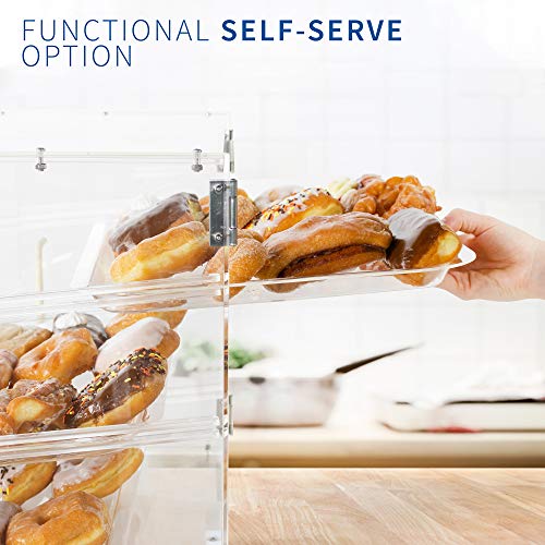 Vivo 3 Tray Acrylic Display Case, 21 X 17 X 16 Inch, 3 Tier Commercial Countertop Pastry Display With Rear Door Access And Removable Shelves Candy-Dspy3 #TOP4