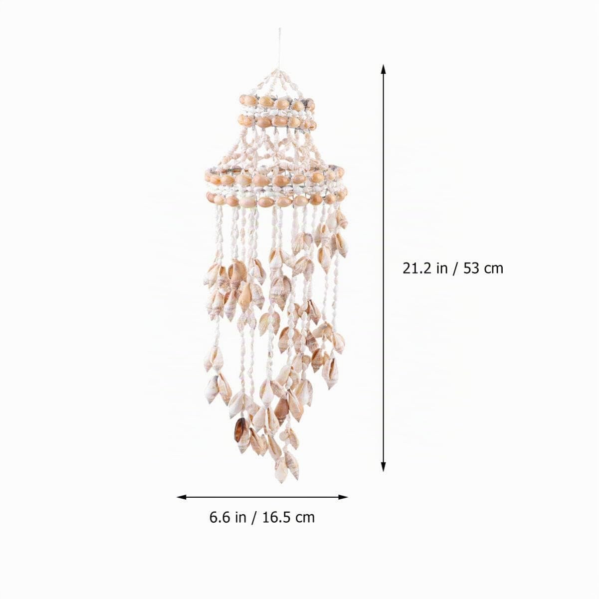VILLCASE Campanella a Vento Conchiglie Di Mare 23.62 Pollici Decorazione Naturale Da Appendere Per Giardino Balcone Interno Ed Esterno Ornamento Creativo Per Casa E Regalo