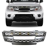 Front Grille Compatible with 2009 2010 2011 2012 2013 2014 2015 2016 Frontier Grill with Emblem and LED Lights