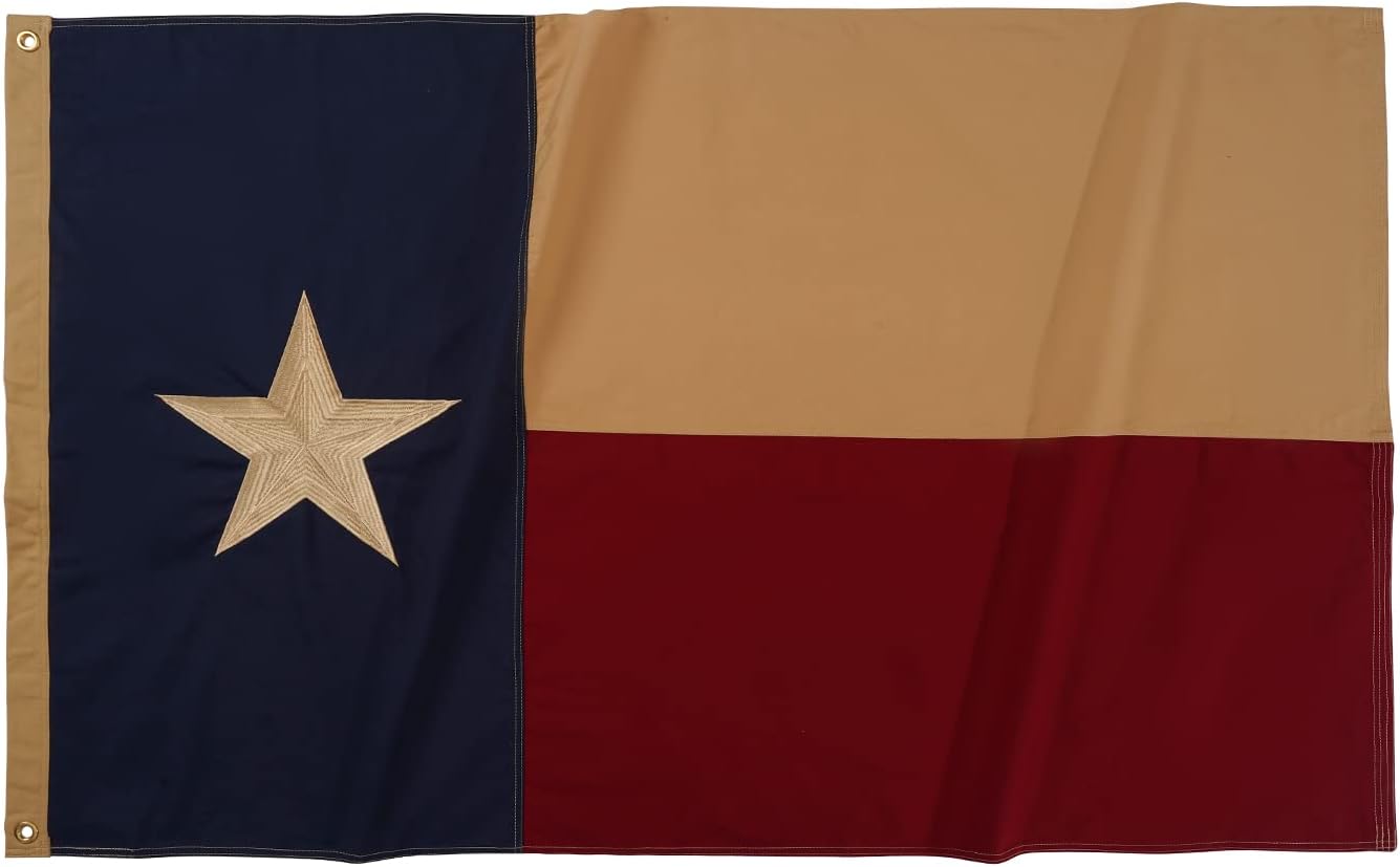 Homissor Texas Flag Cotton 3x5 Outdoor TX State Flags Heavy Duty Embroidered Stars Vintage Banner