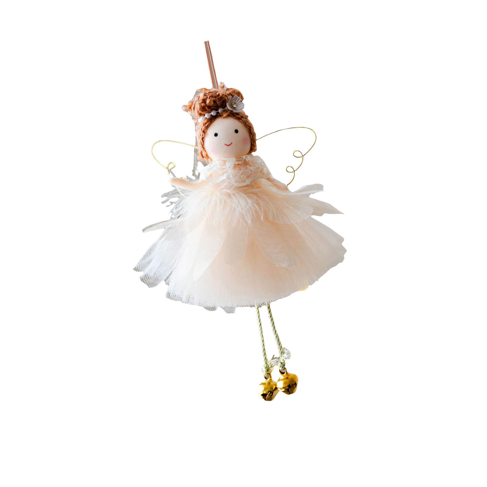 Figure Tree Ornament 17 X 12cm Holiday Decor with Loop Top and Mesh Skirt for Indoor Seasonal Home Display Seasonal Figure Ornament Christmas Tree Decor Loop Top Mesh Skirt Indoor Shelf Mantel Wreath