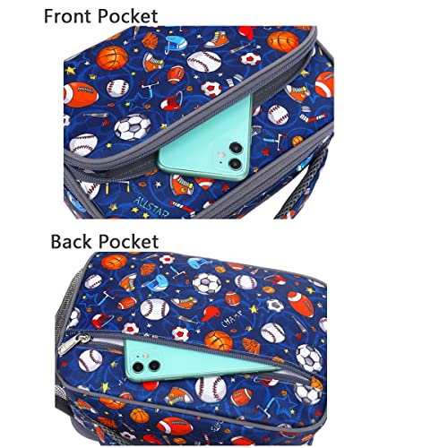 Flowfly Kids Lunch Box With Buckle Insulated Cooler Back To School Thermal Meal Tote Kit For Girls, Boys (Rugby) #TOP5
