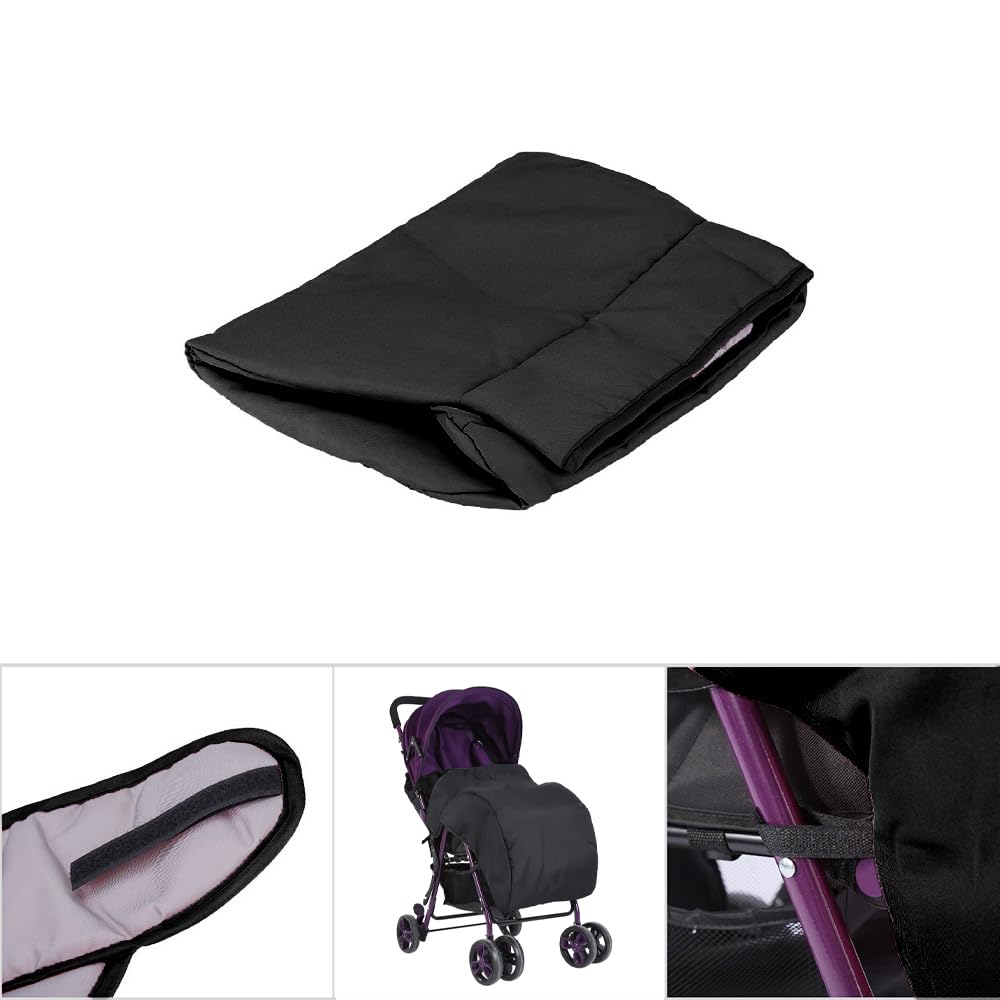 BORDSTRACT Coprigambe Invernale Impermeabile Universale per Passeggino, Carrozzine (23.6 * 15.7inch Nero)