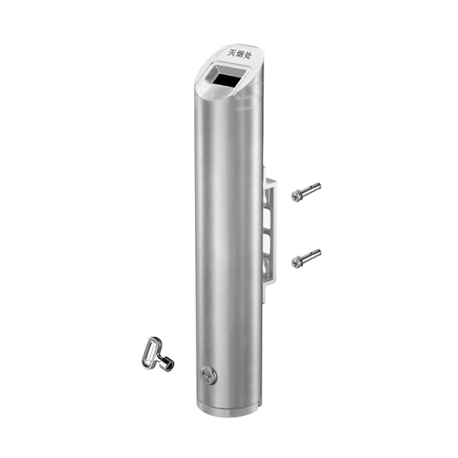 Vnvfjklo Silver Wall-Mounted Ashtray, Public Ashtray Wall-Mounted Metal Ash Tray 2L Wall Hanging Cigarette Bin 19Inches Tall Outside Patio Ashtrays(Silver)