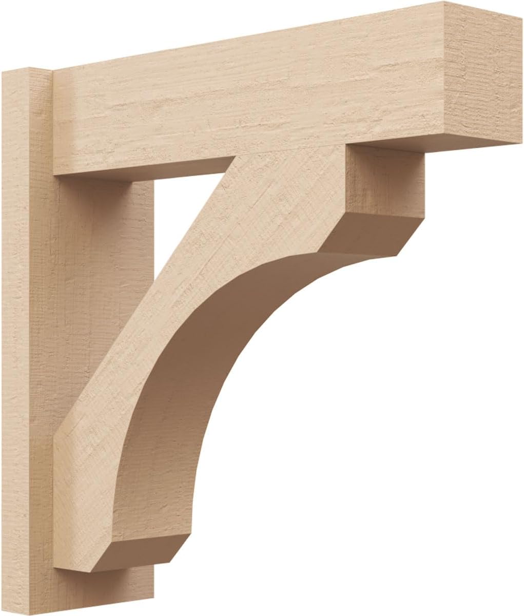 Ekena Millwork 8"W x 12"D x 12"H Legacy Block Rough Cedar Woodgrain TimberThane Outlooker, Primed Tan