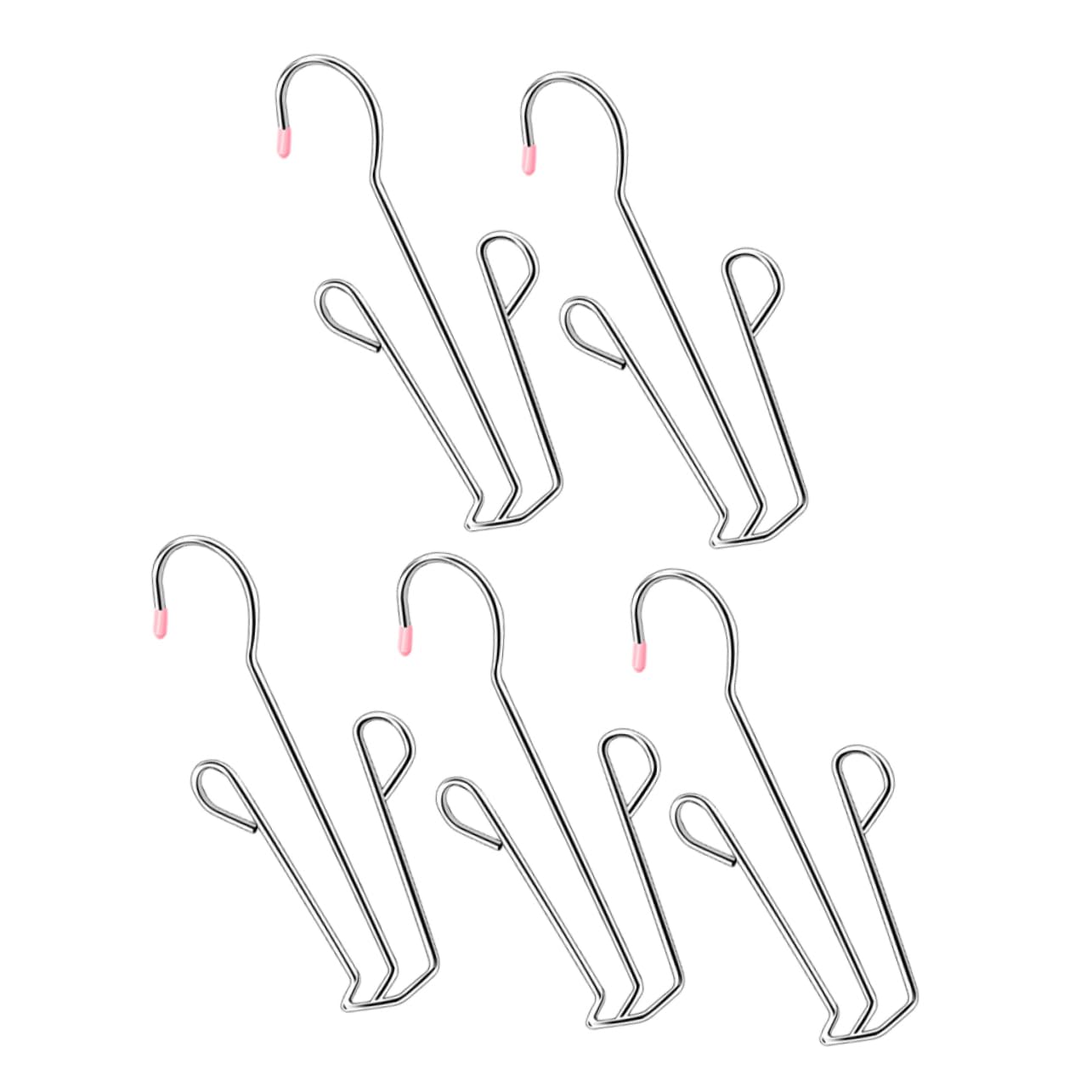 OFFSCH 5pcs Stainless Steel Drying Shoe Rack Space Saving Sandals Organizer Double Hook Design for Efficient Storage and Quick Drying Home Balcony Random Color