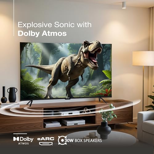Image of Sansui 109cm (43) 4K QLED Google TV with Dolby Vision, HDR10+, Dolby Atmos, HSR 120Hz, MEMC, 30W Surround Sound, FloLED Panel JSW43UG23Q (Black)