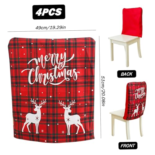 Housses de dossier de chaise de Noël en polyester de qualité - 5