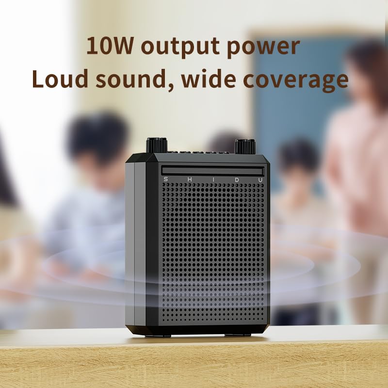 Image of Juarez JRZPA82 Voice Amplifier PA System with Bluetooth 6.0, 10W Speaker, 10 Hours Battery, Wired Mic with Echo & Recording, TF /USB Playback for Teaching, Yoga & Guided Tours, Colleges