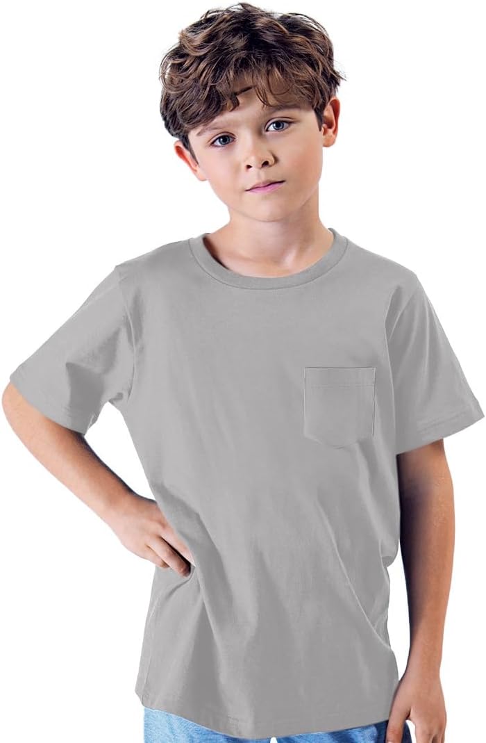 Brix Boys' Short Sleeve Tees- Pocket Crewneck Shirts 3 Pack. - Image 4