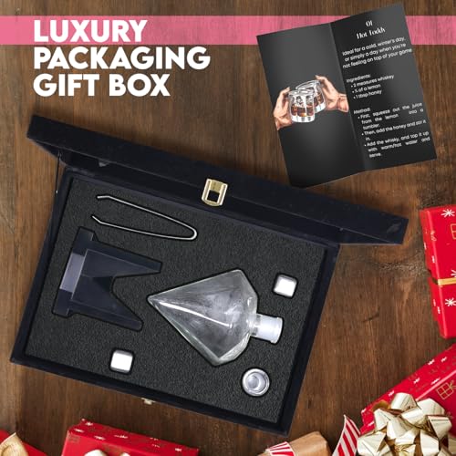 Image of Enem Whiskey Diamond Decanter Set with 2 Whiskey Stones & Tong, for Dignified Drinking Experience, Home Decor, for Tequila, Vodka, Any Alcohol, 850ml Capacity, with Enem Customer Support