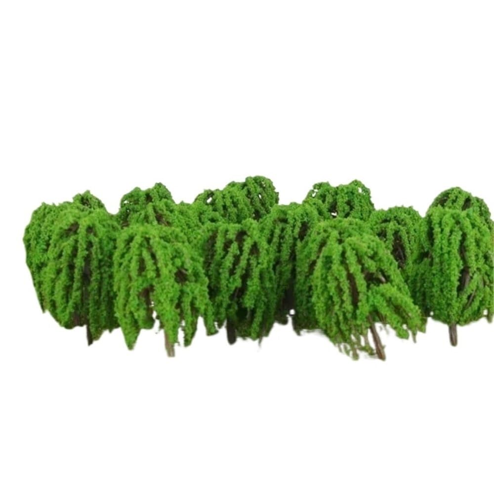 Artificial Model Tree 20pcs Sand Table Model Decor Trees, Artificial Miniature Tree Scenery, Willow Train Railway Layout(5.5cm)