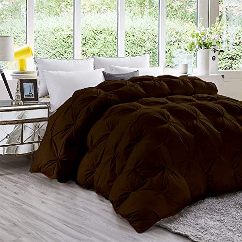 Divine Design 1500-TC Pinch Pleated Down Alternative Comforter Grand King Size 106 x 106 Inches 1pc Comforter & 2 pcs Pillow Covers, 700 GSM & All Side Corner Tabs 100% Egyptian Cotton