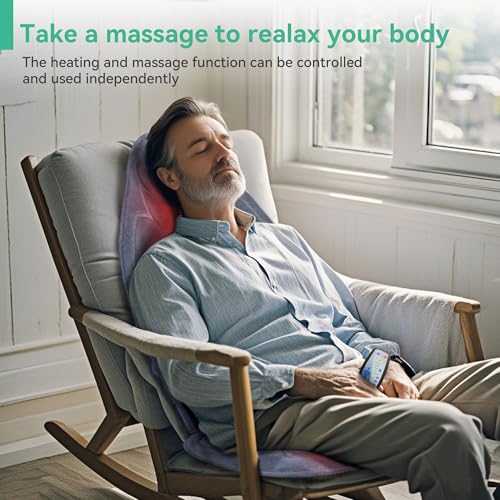 Image of Snailax Back Massager with Heat, Vibration Massage Seat Cushion with 6 Vibrating Motors and 2 Heat Levels, Massage Chair Pad for Home Office use, Gifts for Women, Men