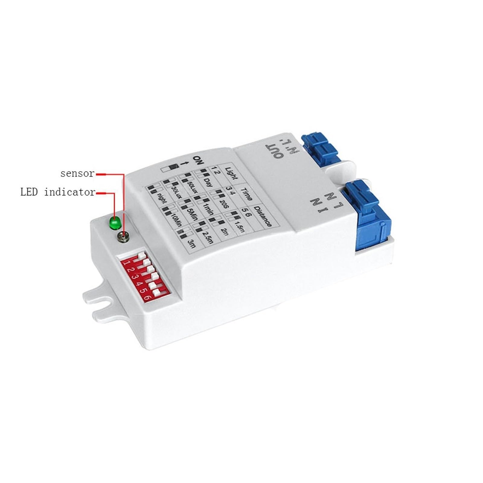 AC 220V Tempo Regolabile 5.8GHz Microonde Sensore Radar Interruttore Corpo Rilevatore di Movimento Ritardo Relè Interruttore Sensore di Luce LED