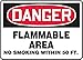 Accuform MCHL008VP Plastic Sign, "DANGER FLAMMABLE AREA NO SMOKING WITHIN 50 FT.", 7" Length x 10" Width x 0.055" Thickness, Red/Black on White