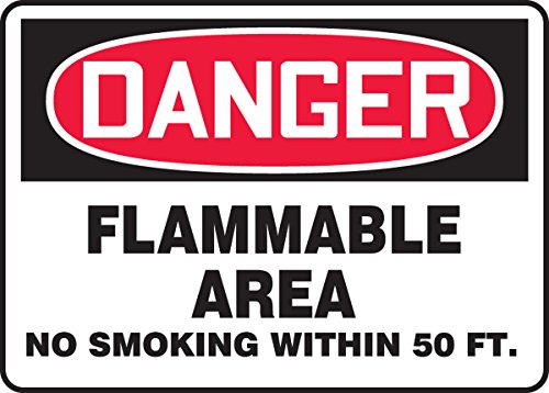 Panneau Danger Zone Inflammable signalisation interdiction de fumer 10x14