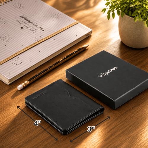 Image of Mens Slim Minimalist Leather Wallet, Thin Bifold Credit Card Wallet for Men