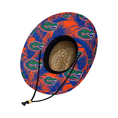 Image of FOCO Men's NCAA College Team Logo Floral Straw Sun Hat