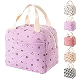 【Matériau durable】 La couche intérieure isolée du sac isotherme est faite de film d'aluminium pour empêcher la perte ou le gain de chaleur, la couche extérieure est faite de toile de velours côtelé de haute qualité, de sorte que vous pouvez stocker et conserver les aliments et les boissons en toute confiance. Les sacs à lunch gardent les aliments au chaud pendant plus de 5 heures (en fonction du climat local).