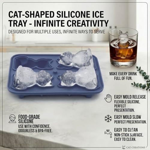 Molde de silicona para cubitos con forma de gato 3D miniatura 2