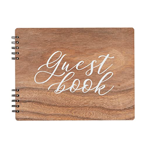 Paper Junkie Rustic Wooden Guest Book for Party - 112...