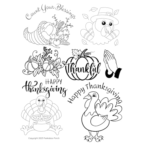 Image of Thanksgiving Fall Embroidery Design Transfers on Stick and Stitch Water Soluble Sewing Stabilizer Paper for Hand Embroidery Kit Thread Art Projects (Thanksgiving)