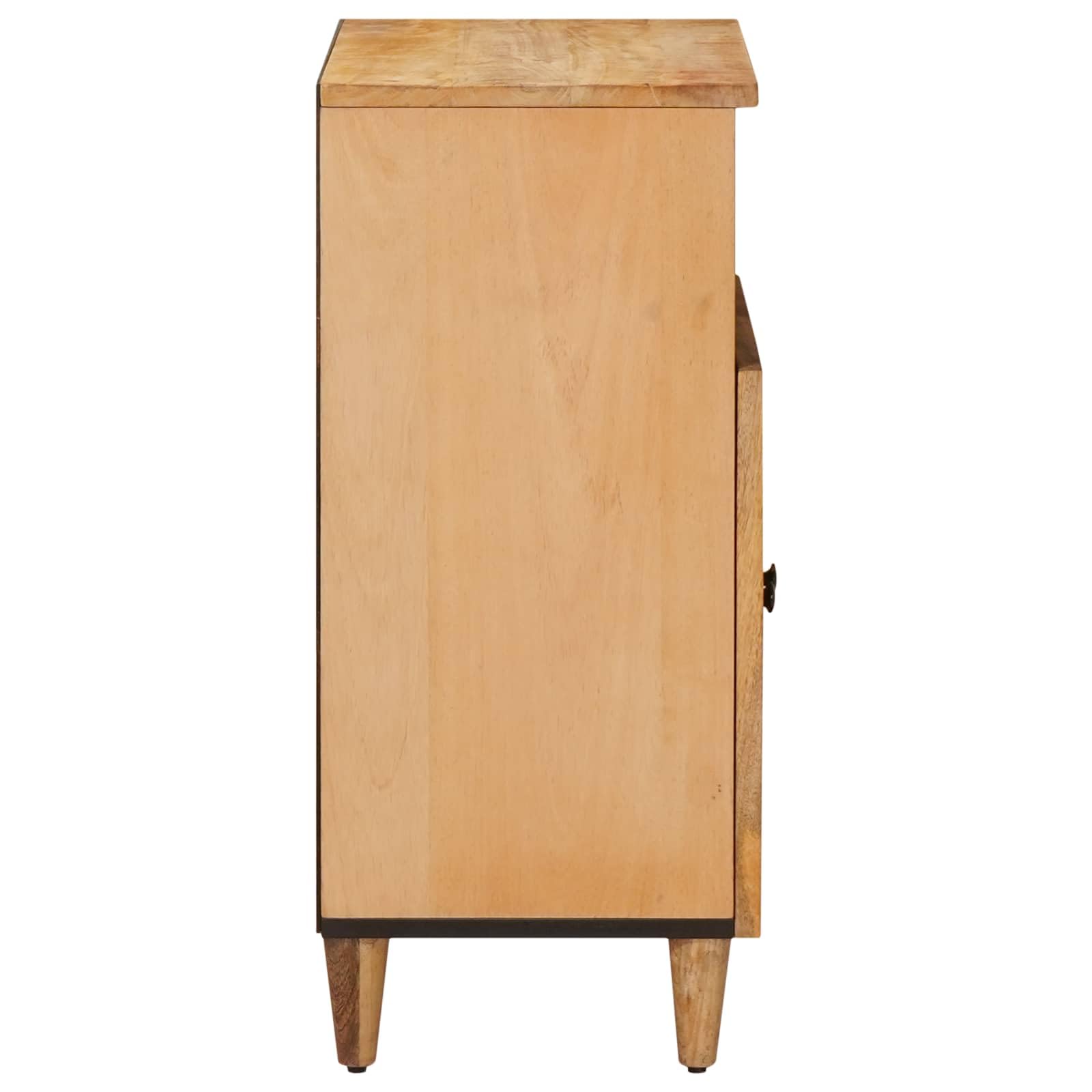 Armadio portaoggetti in legno massiccio di mango marrone, 60 x 33,5 x 75 cm, con pomelli in ottone, credenza per soggiorno, console multimediale con ante e pratico vano portaoggetti, ideale