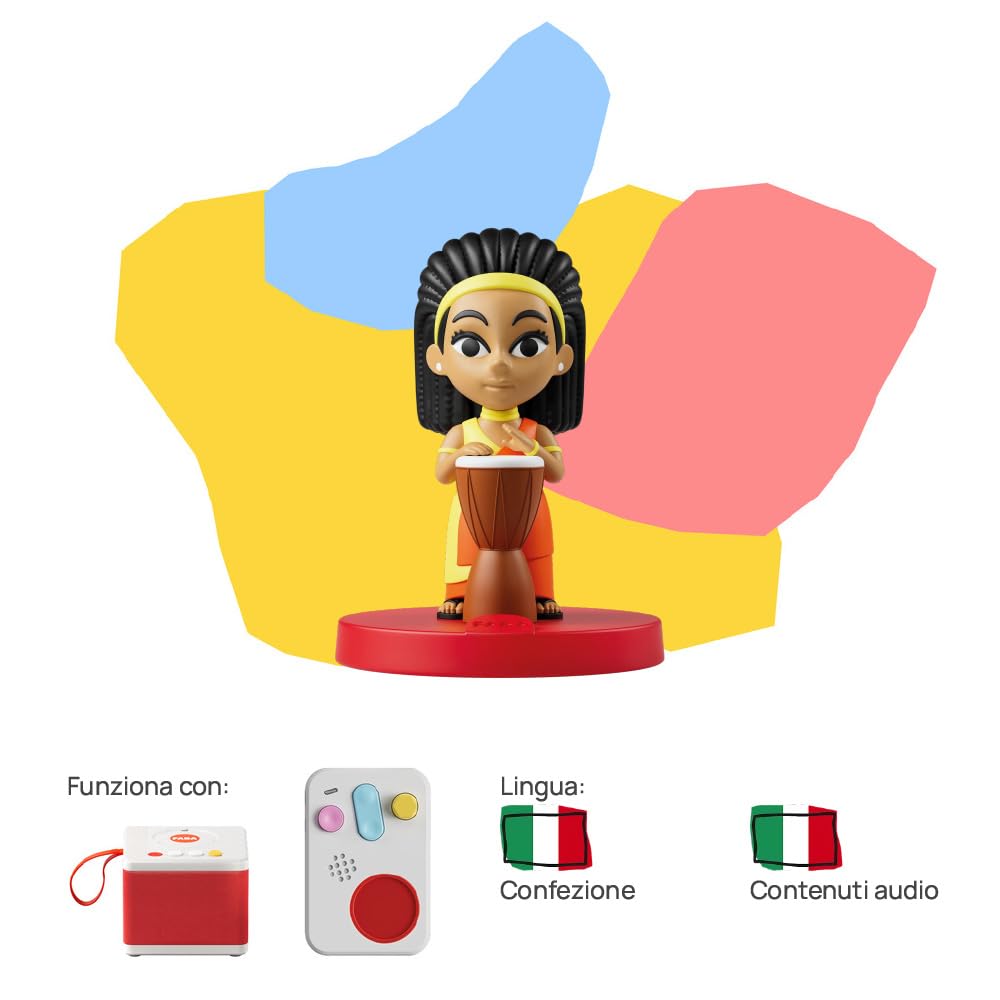 FABA Personaggio Sonoro – Africa in musica – Musiche, canzoni e suoni per bambini e bambine 0-1 anni - Ascoltabile Raccontastorie, gioco educativo versione italiana - 4