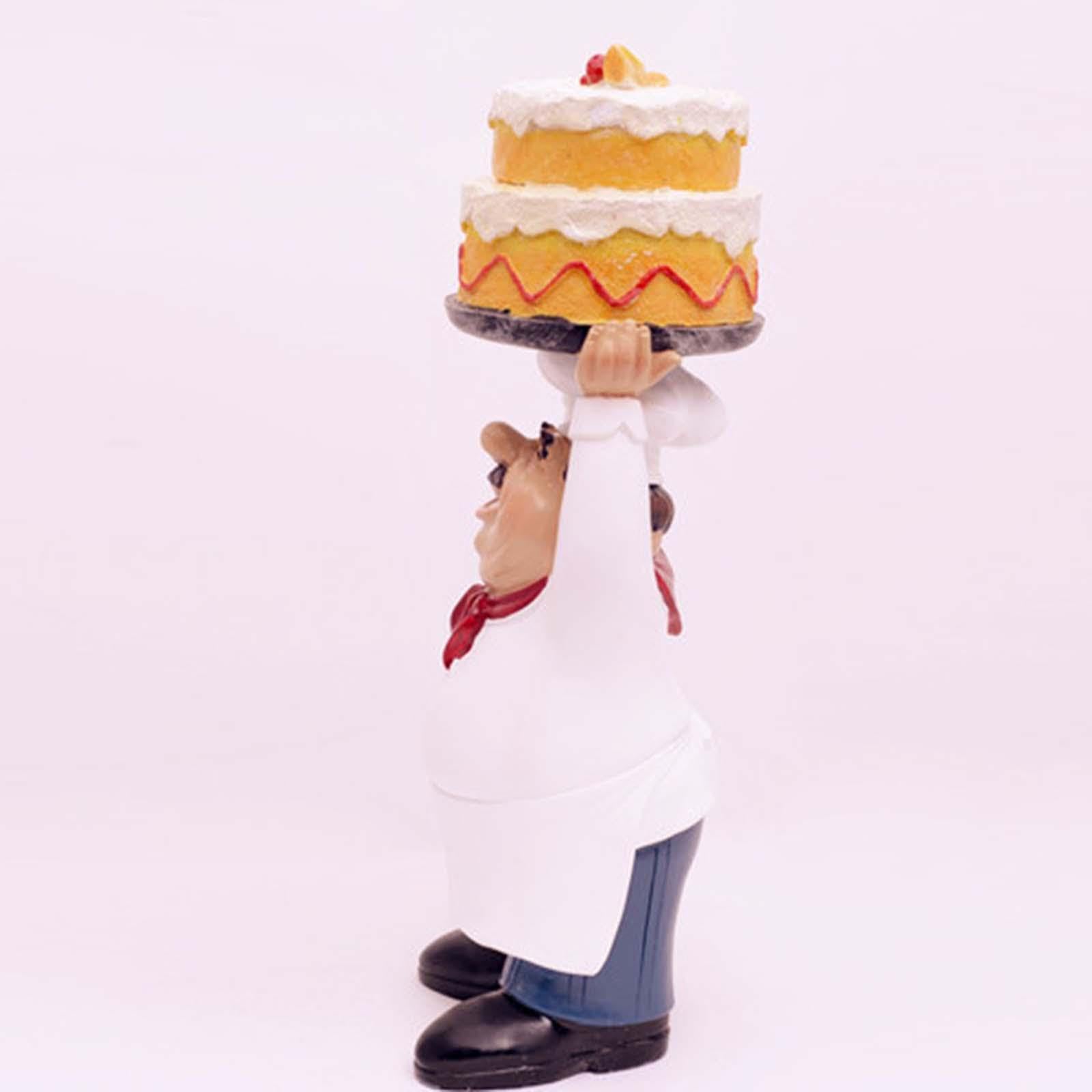 Statua da Chef, Statuetta Decorativa Moderna in Resina, Creativa da Tavolo, Mensola, Cucina, Bar, Decorazione per La Casa