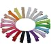 QingHan Little Girls' Double Prong Ribbon Lined Alligator Clips 20 Colors X2