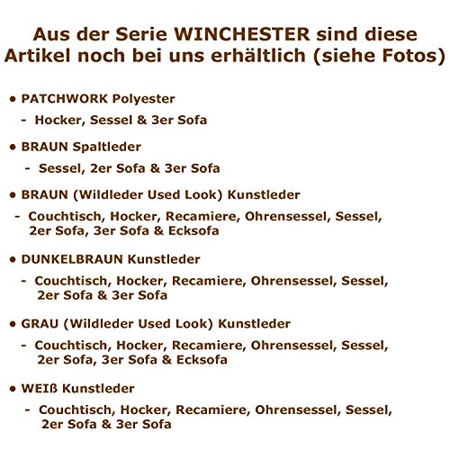 CAGÜ edler Designklassiker 3er Sofa Winchester Grau Kunstleder im klassisch englischen Chesterfield-Stil – Bild 7