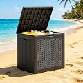 NBYSGO Outdoor Deck Storage Box,Resin Deck Boxes Indoor and outdoor, Waterproof Storage Box Lockable Lid (Black,35 Gallon)