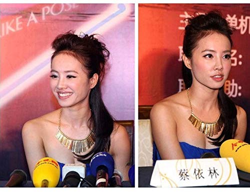 Joyid Sparkling Bars Choker Necklace Sequin Bib Chunky Collar Sweater Necklace Fashion Jewelry For Women-Gold #TOP3