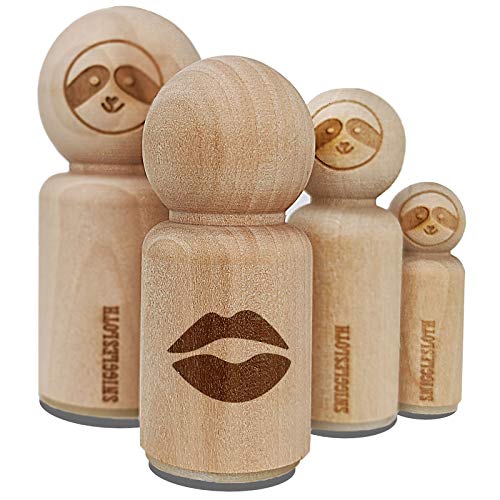Kiss Lips Rubber Stamp for Stamping Crafting Planners - 1/2 Inch Mini