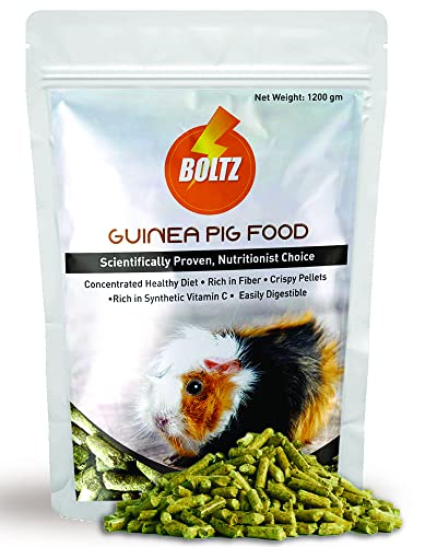 BOLTZ Guinea Pellet Pig Food For All Life Stages, Nutritionist Choice (ISO 9001 Certified), Medium, 1200 G, Vegetable