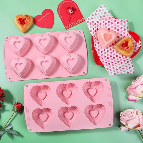 Moule à gâteau silicone cœur Webake 6 cavités pour mini cake muffin et chocolat