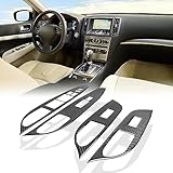 AeroBon Soft Carbon Fiber Interior Trim Compatible with Infiniti G37, G35, G25, Q40 Sedan, Window Lift Door Lock Switch Control Trim Kit