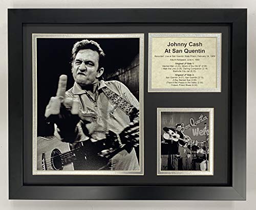 Johnny Cash at San Quentin Collectible | Framed Photo Collage Wall Art Decor - 12