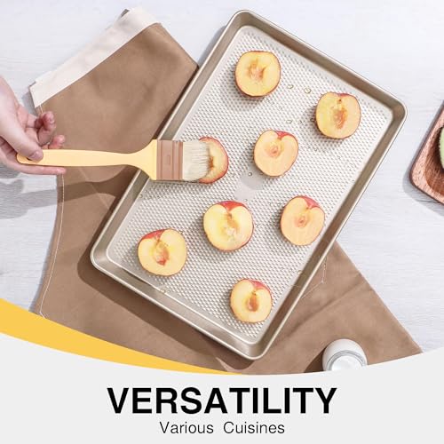 Jelly Roll Pan 15x10 - HONGBAKE Commercial Cookie Sheets for Baking with Diamond Texture Surface, 57% Thicker Carbon Steel Baking Sheet for Oven, Nonstick Cooking Tray by HONGBAKE - Image 8