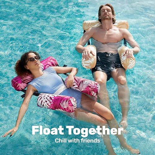 Image of SLOOSH Inflatable Pool Floats Adult,2 Packs Floating Lounge Chairs,Blow up Pool Noodles for Adult Heavy Duty,Floating Chair for Party Summer Water Beach Lake Fun
