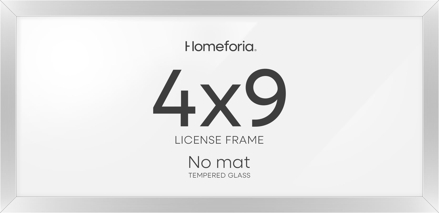 Homeforia 4x9 Business License Frame, High End Metal 4 x 9 Silver Certificate Frame with Real Glass, 9x4 Document Frames for Wall or Tabletop, 4 by 9 Picture Frames, Tempered Glass, Wall Kit, Set of 3