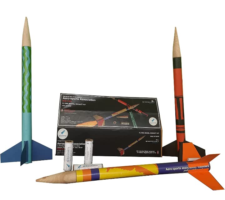 Flying Model Rocket kit with A Class (A63) Model Rocket Motors (Orange