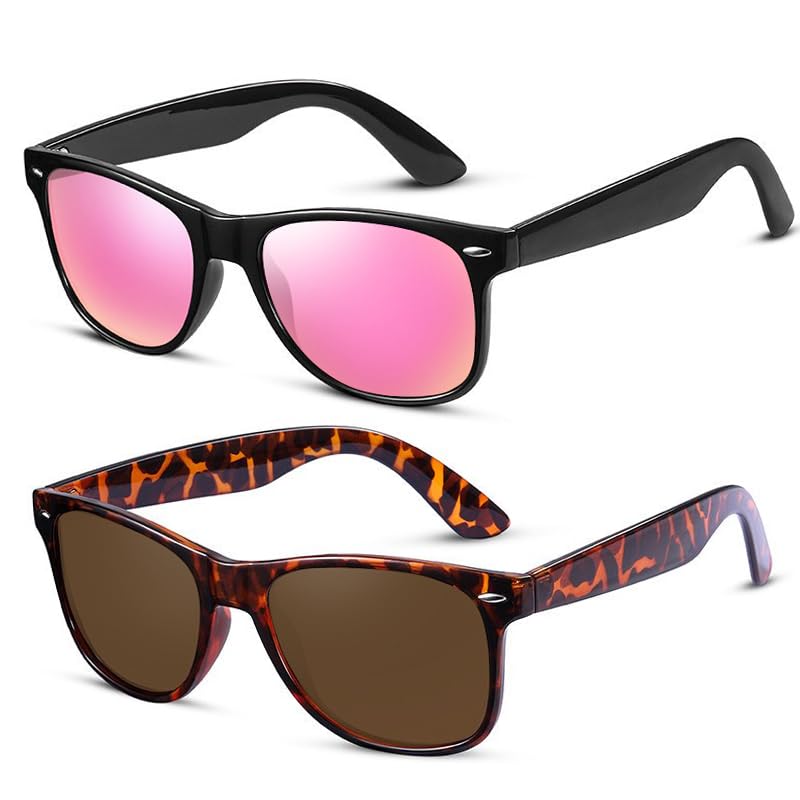 Sunglasses Polarized Sunglasses for Mens and Womens,Black Retro Sun Glasses Driving Fishing UV Protection.