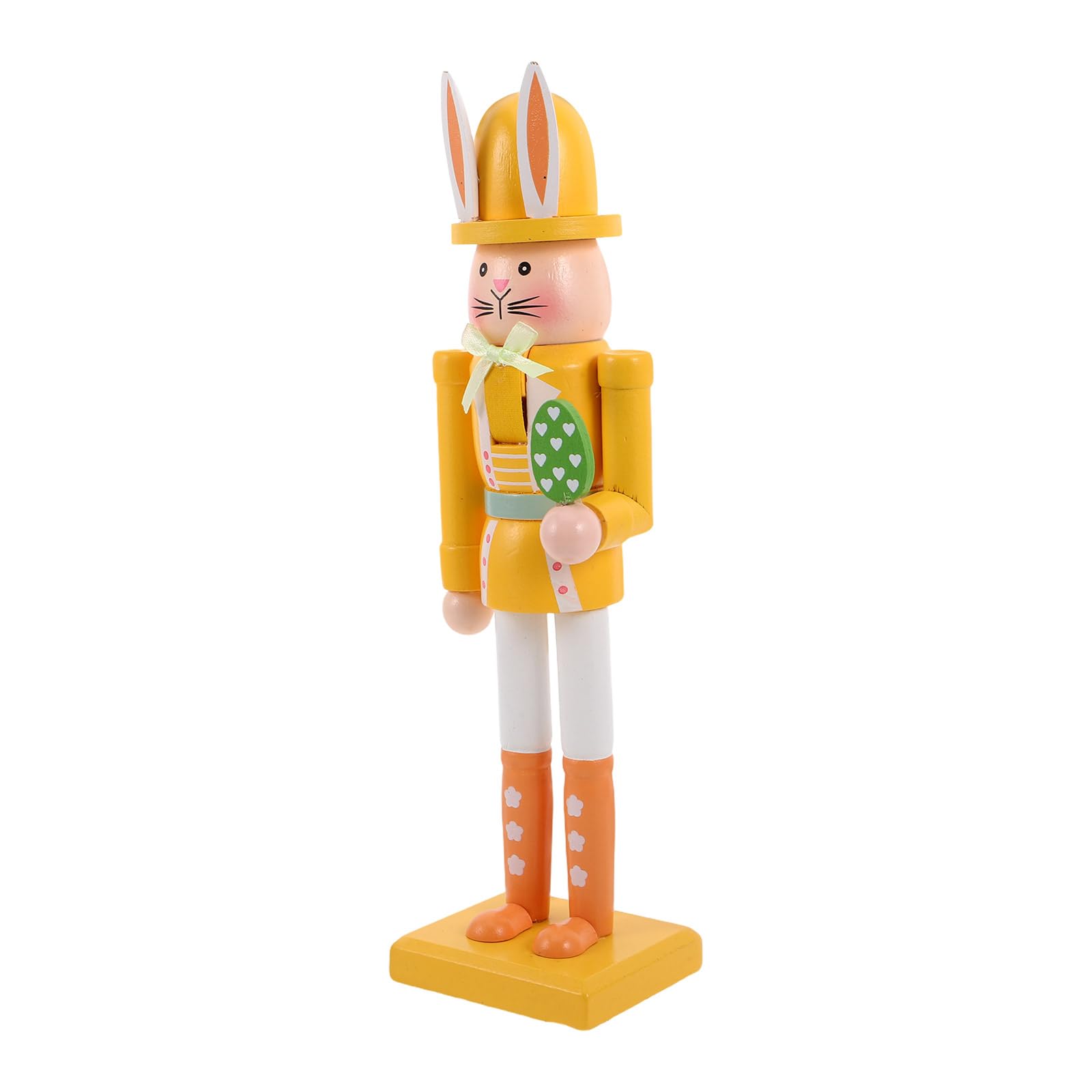 Casse-Noisette en Bois de Pâques 30 cm Lapin Jaune pour Décoration de Table Champêtre