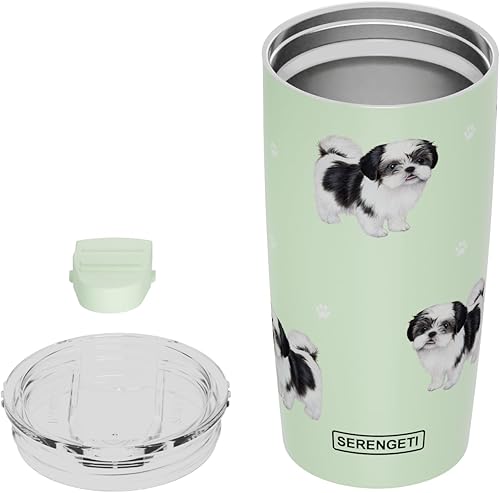 Miniatura 4 de Shih Tzu SERENGETI - Vaso aislado al vacío de acero inoxidable de 16 onzas con tapa a prueba de derrames, impresión 3D, taza de viaje aislada para