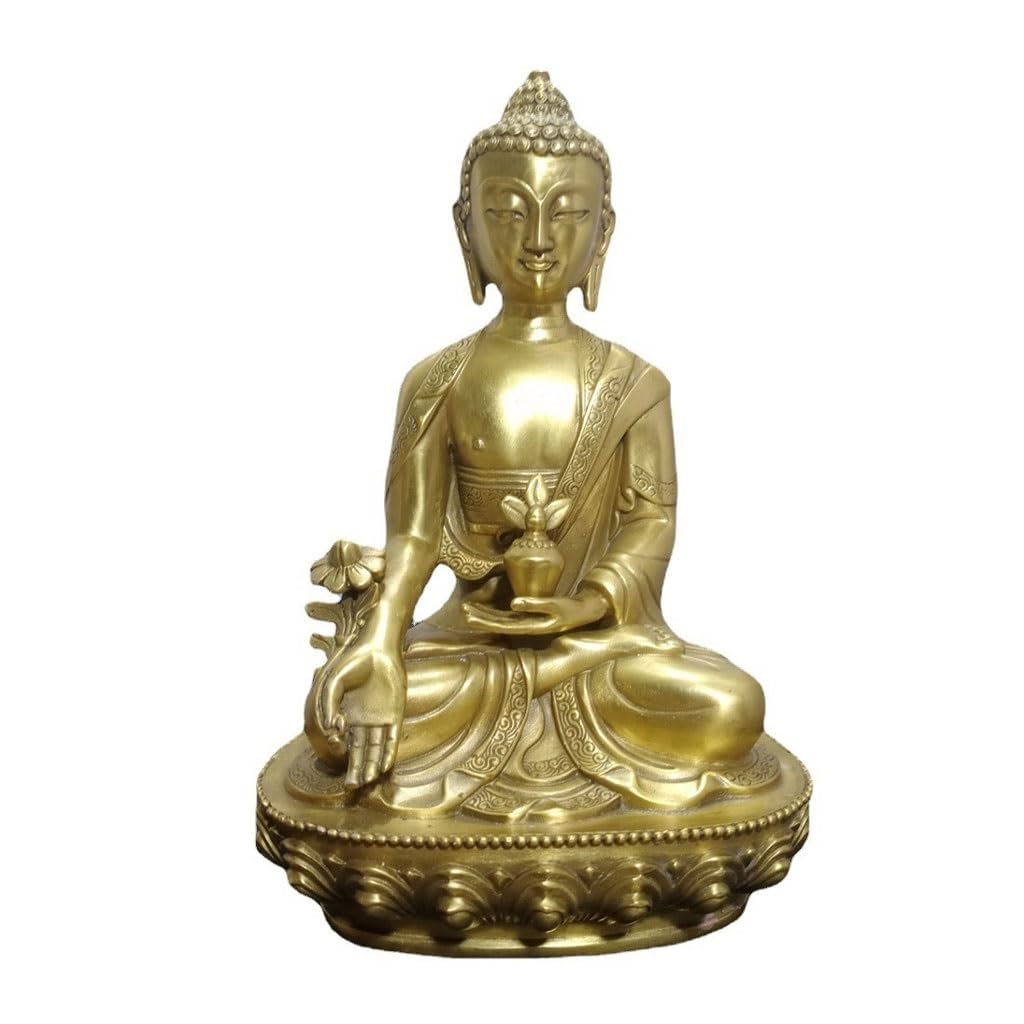 Estatua de Buda Esculturas Hechas a Mano Estatuas de Buda de Bronce Esculturas de Feng Shui for Salas de Estar y Salas de Estudio Cómo Decorar tu Oficina Manualidades Decorativas(M)